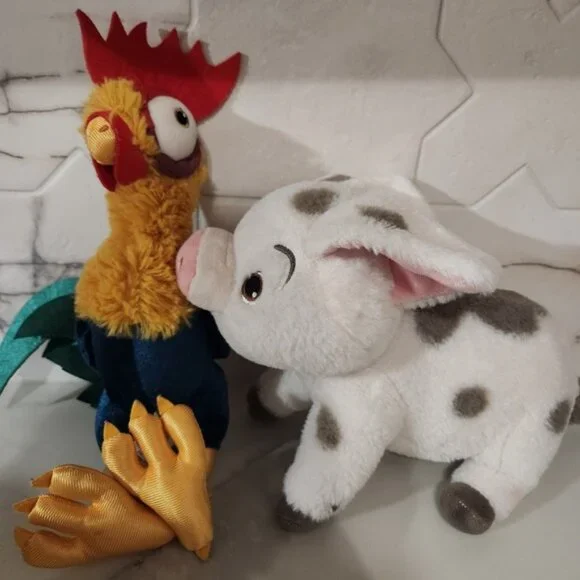 Disney Moana Pua the Pig Heihei the Rooster Plush Set - Picture 3 of 6